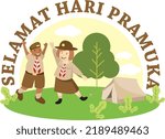 happy indonesian scout day vector illustration