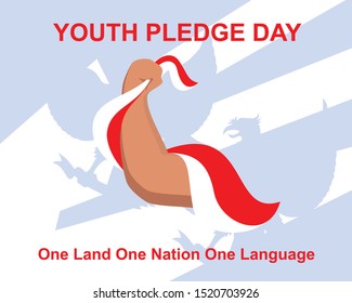 Happy Indonesian Youth Pledge Day Hari Stock Vector (Royalty Free ...