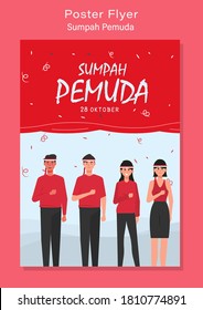 Happy Indonesian Youth Pledge Day (Sumpah Pemuda) vector illustration. Suitable for greeting card, poster and banner, template and other usage