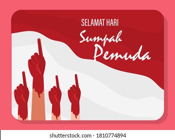 Happy Indonesian Youth Pledge Day (Sumpah Pemuda) vector illustration. Suitable for greeting card, poster and banner, template and other usage