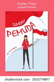 Happy Indonesian Youth Pledge Day (Sumpah Pemuda) vector illustration. Suitable for greeting card, poster and banner, template and other usage