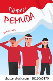 Happy Indonesian Youth Pledge Day (Sumpah Pemuda) Vector Illustration, Suitable for greeting card Poster Flyer Banner Template and other Usage, Patriotic Day Celebration