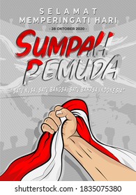 Happy Indonesian Youth Pledge Day (Sumpah Pemuda) vector illustration. Suitable for greeting card, poster and banner, template and other usage.