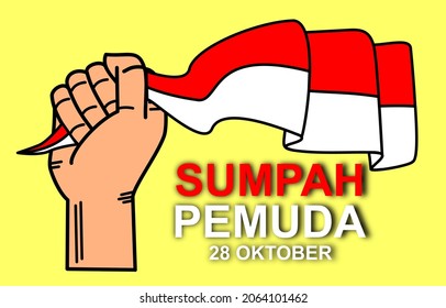 Happy Indonesian Youth Pledge day (Hari Sumpah Pemuda) vector illustration.Suitable for greeting card,poster and banner. translated youth pledge day.