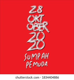 Happy Indonesian Youth Pledge (Memperingati Sumpah Pemuda) text vector illustration