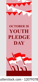 Happy Indonesian Youth Pledge (Sumpah Pemuda) vector illustration. Suitable for greeting card, poster and banner.