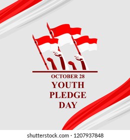 Happy Indonesian Youth Pledge (Sumpah Pemuda) vector illustration. Suitable for greeting card, poster and banner.