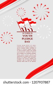 Happy Indonesian Youth Pledge (Sumpah Pemuda) vector illustration. Suitable for greeting card, poster and banner.