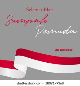 Happy Indonesian Youth Pledge (Sumpah Pemuda) vector illustration. 28 October Youth Pledge Day. Suitable for greeting card, poster and banner.