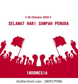 Happy Indonesian Youth Pledge (Sumpah Pemuda) vector illustration. 28 October Youth Pledge Day. Suitable for greeting card, poster and banner.