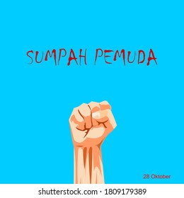 Happy Indonesian Youth Pledge (Sumpah Pemuda) vector illustration. 28 October Youth Pledge Day. Suitable for greeting card, poster and banner.