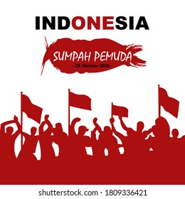 Happy Indonesian Youth Pledge (Sumpah Pemuda) vector illustration. 