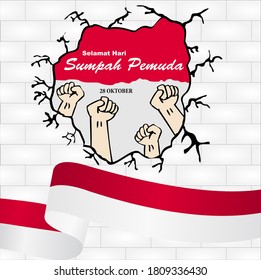 Happy Indonesian Youth Pledge (Sumpah Pemuda) vector illustration. 