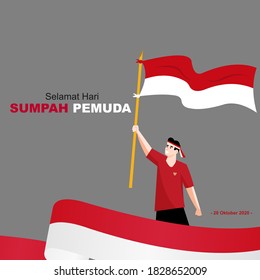 Happy Indonesian Youth Pledge (Sumpah Pemuda) vector illustration. 