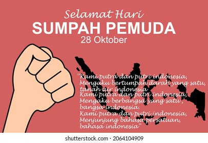 Happy Indonesian Youth Pledge (Sumpah Pemuda) vector illustration. 28 October Youth Pledge Day. Suitable for greeting card, poster and banner.