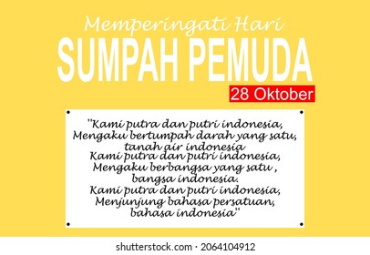 Happy Indonesian Youth Pledge (Sumpah Pemuda) vector illustration. 28 October Youth Pledge Day. Suitable for greeting card, poster and banner.