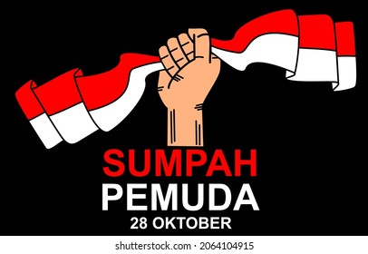 Happy Indonesian Youth Pledge (Sumpah Pemuda) vector illustration. 28 October Youth Pledge Day. Suitable for greeting card, poster and banner.