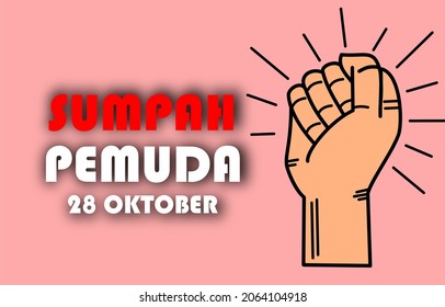 Happy Indonesian Youth Pledge (Sumpah Pemuda) vector illustration. 28 October Youth Pledge Day. Suitable for greeting card, poster and banner.