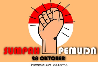 Happy Indonesian Youth Pledge (Sumpah Pemuda) vector illustration. 28 October Youth Pledge Day. Suitable for greeting card, poster and banner.