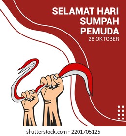 Happy Indonesian Youth Pledge ,Sumpah Pemuda, vector illustration. 28 October Youth Pledge Day. Suitable for greeting card