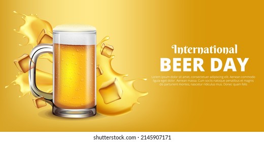 Happy international beer day design concept vector. A cold beer vector illustration