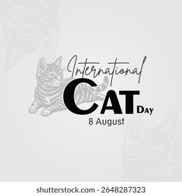 Happy international cat day august 8, Postcard for the international cat day