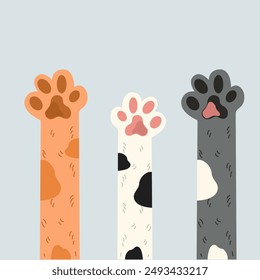 Happy internationale Katzentag Charaktere Design Kollektion. Set von entzückenden Haustieren. Pelzige menschliche Freunde zu Hause Tiere. Flache Vektorillustration. Katzenaufkleber