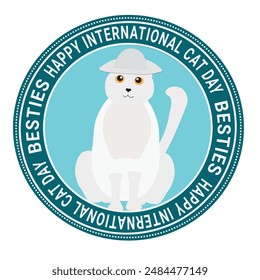 Happy international cat day logo for celebration cats