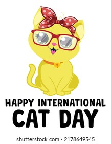 Happy International Cat Day, T-shirt Design