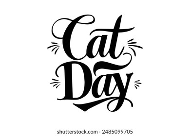 Happy International Cat Day Typography T-shirt Design