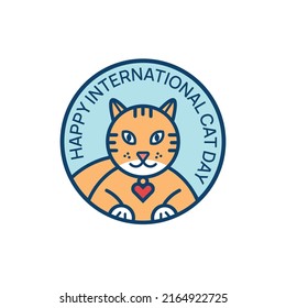 Happy international cat day. Vector illustration.