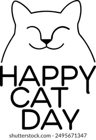 Happy International Cat Day Vector Art, Cat Day T-shirt Design.