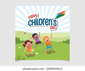 Happy International Children's Day design. World children's day background. Childrens Day celebration.