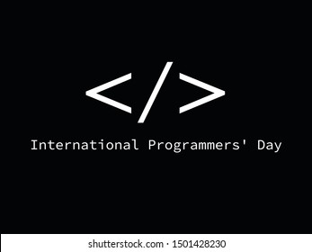 Happy International Programmer’s Day. Dark Vector Image For Programming Communities