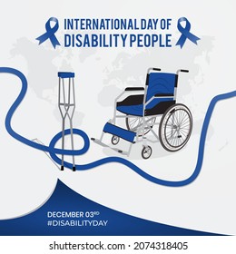 Happy International Day of Disability People December 03rd Illustration Background Design