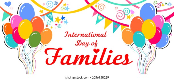 Happy International Day of Families.  May 15. Holiday card. Vector illustration