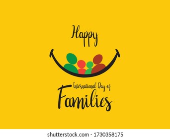 Happy International Day of Families Vector Template. Happy Family day- covid-19 family stay on home. stay with family stay safe. Happiness day concept.