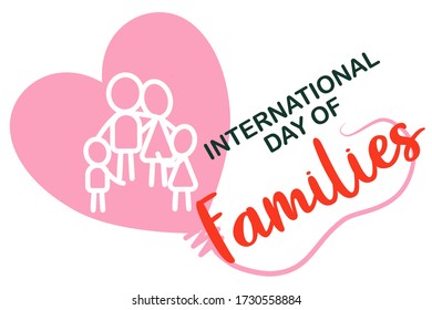 Happy international day of families. Vector illustration. FAMILY = Father mother, I love you.