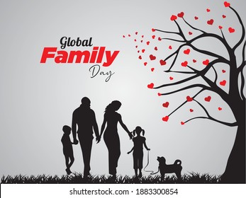 Happy International Day of Families Vector Template. Happy Family day- covid-19 family stay on home. stay with family stay safe.