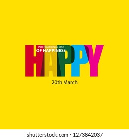 Happy International Day of Happiness Vector Template Design Illustration