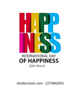Happy International Day of Happiness Vector Template Design Illustration