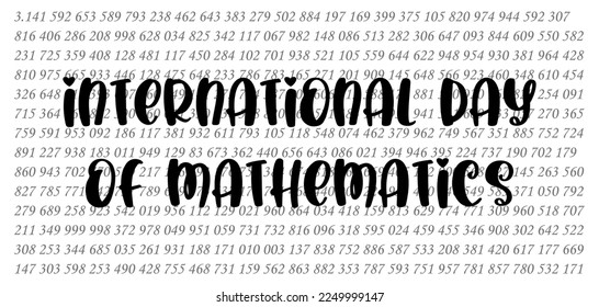 Happy international day of mathematics vector background illustration. World Pi Day banner