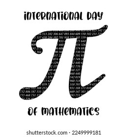 Happy international day of mathematics vector background illustration. World Pi Day banner