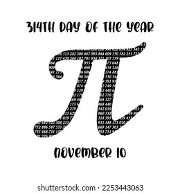 Happy international day of mathematics vector background illustration. World Pi Day banner