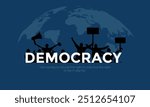 Happy International Democracy Day, September 15, International Day of Democracy Creative Ads. hand and vote icon isolated on Template for background.