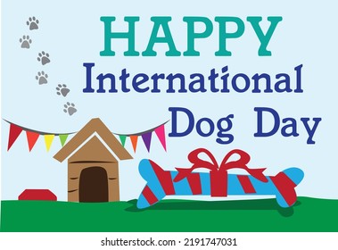 Happy International Dog Day Concept. Editable Clip Art.