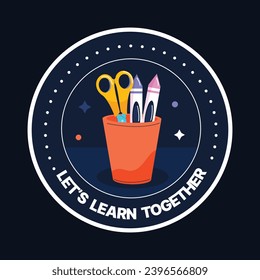 Happy International Education day celebration. January 24. International Day of Education sticker. Cartoon Vector illustration Template for sticker, Card.