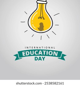 Happy International Education day celebration. January 24. International Day of Education background ant typography. Vector illustration Template for Poster, Banner, Flyer, Greeting, Card, Cover, Post