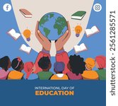 Happy International Education day vector illustration. International Day of Education concept Illustration