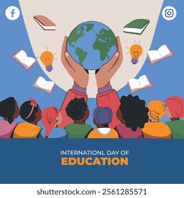 Happy International Education day vector illustration. International Day of Education concept Illustration